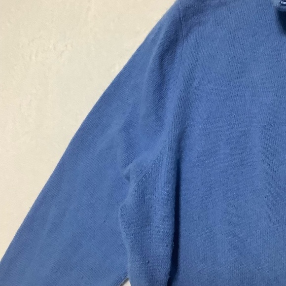 L.L. Bean 100% Cashmere Full-zip Sweater Sz Large Sky Blue - Picture 4 of 10